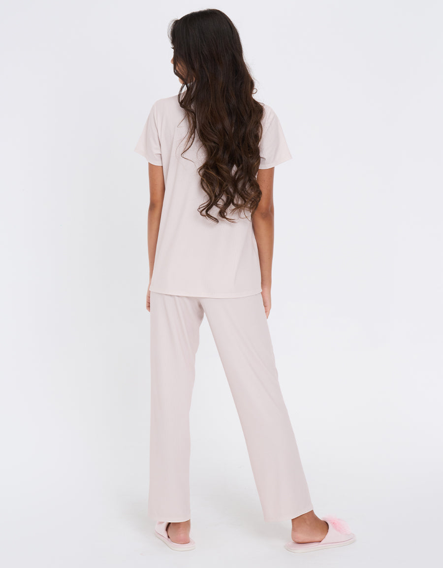 Ribbed Jersey Pajama Set