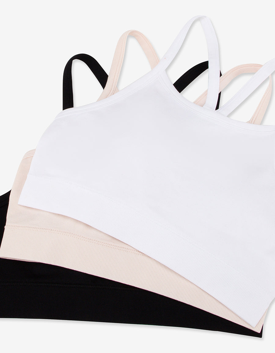 Seamless Sports Non-Padded Croptops (Pack Of 3)