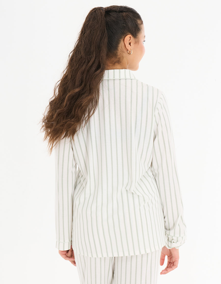 Striped Long Sleeve Pajama Set