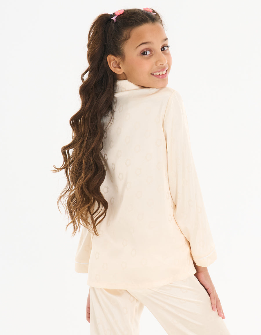 Long Sleeve Satin Pajama Set