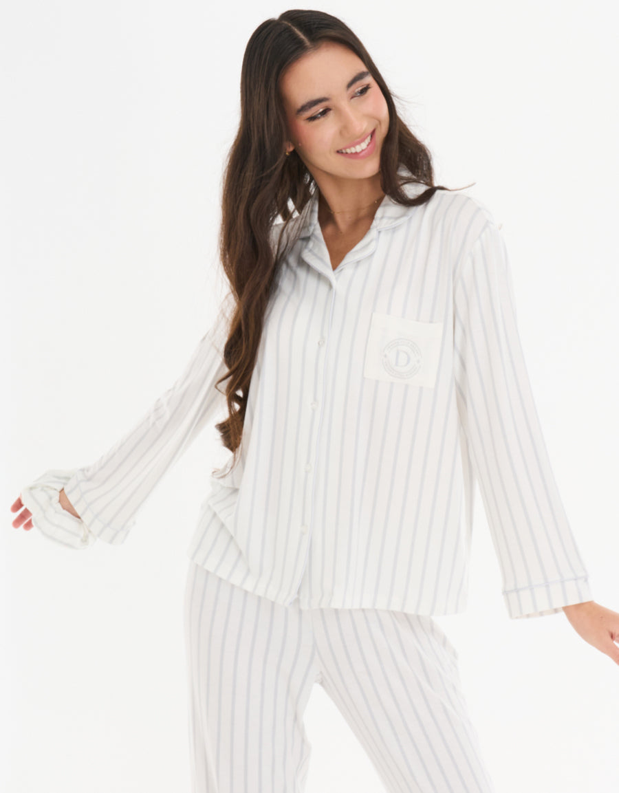 Striped Long Sleeve Pajama Set