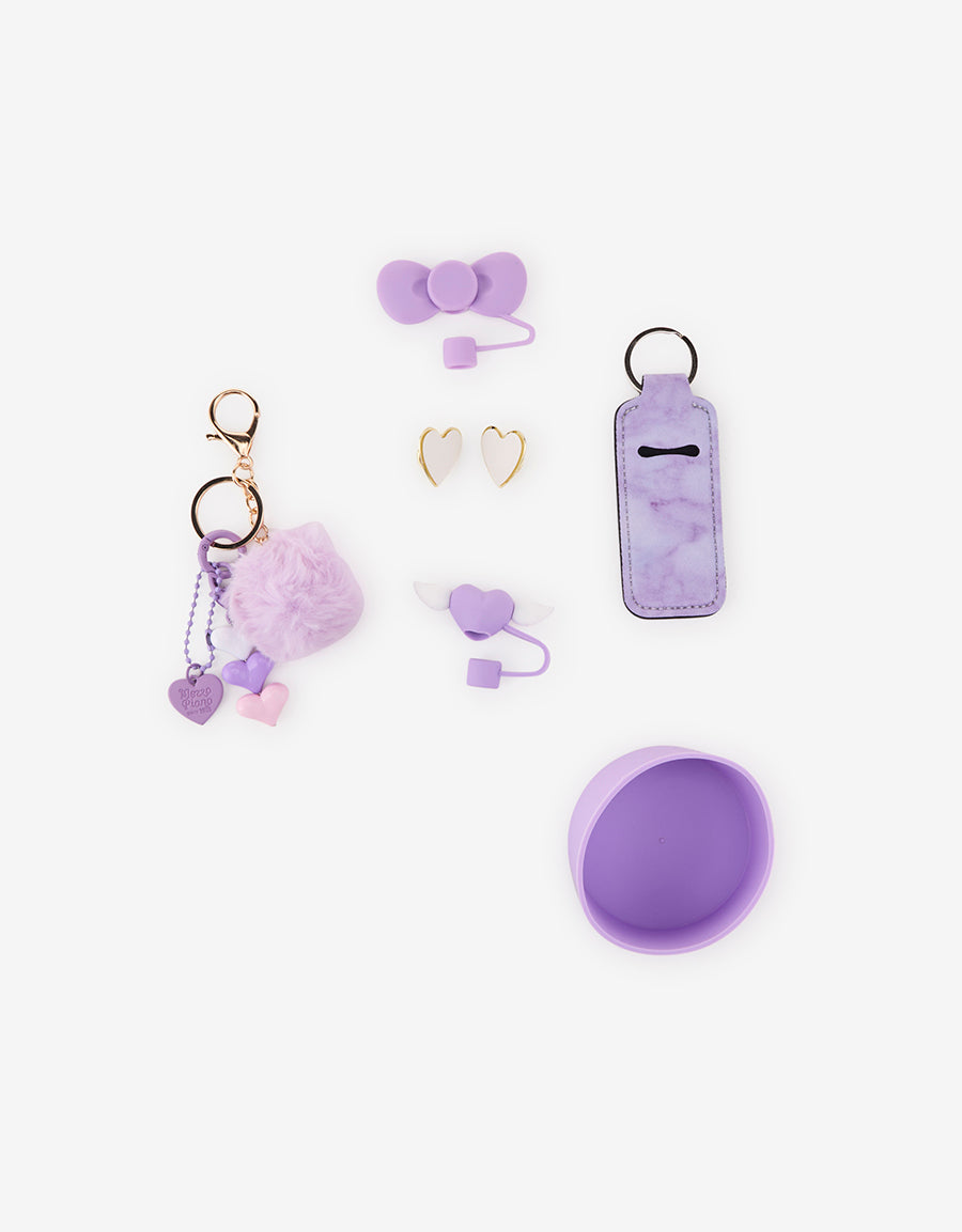 Lilac Water Bottle Charm Set