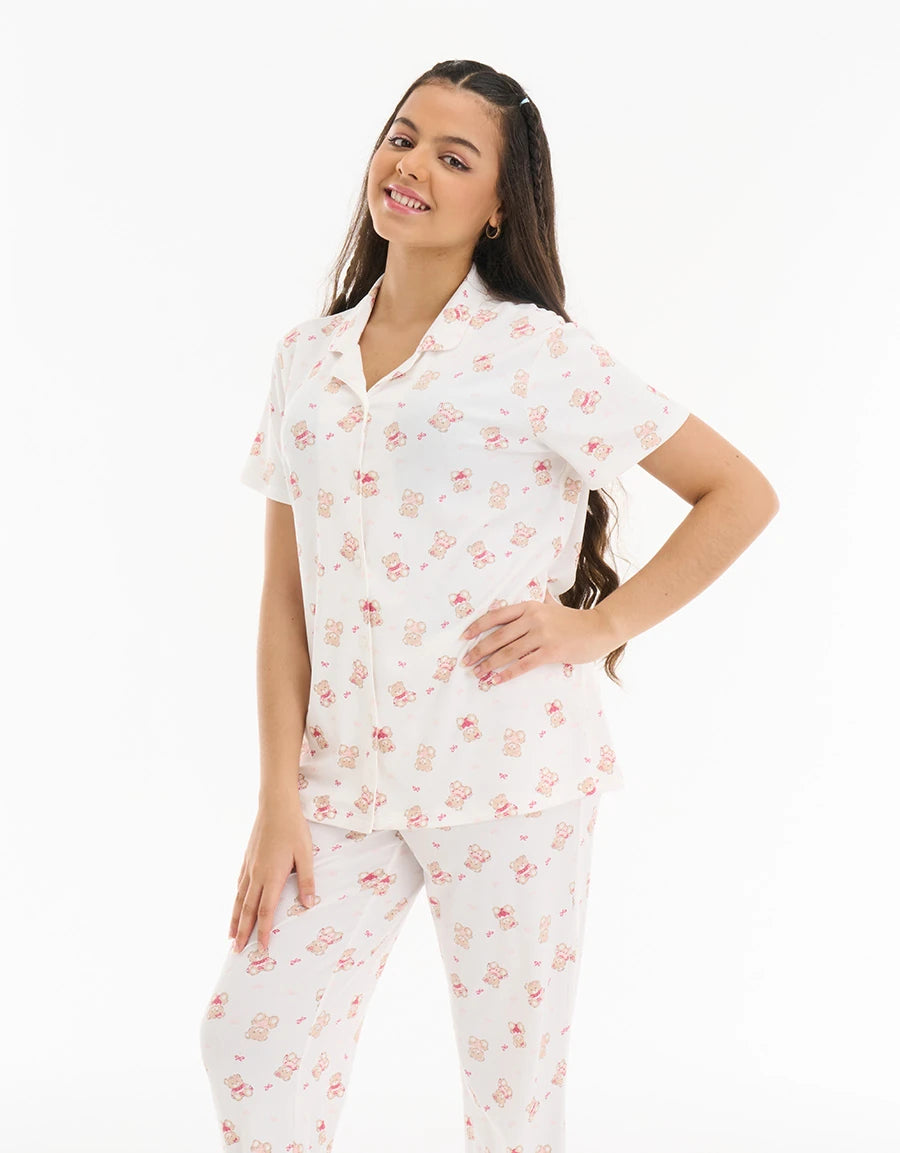 Bear Print Pajama Set