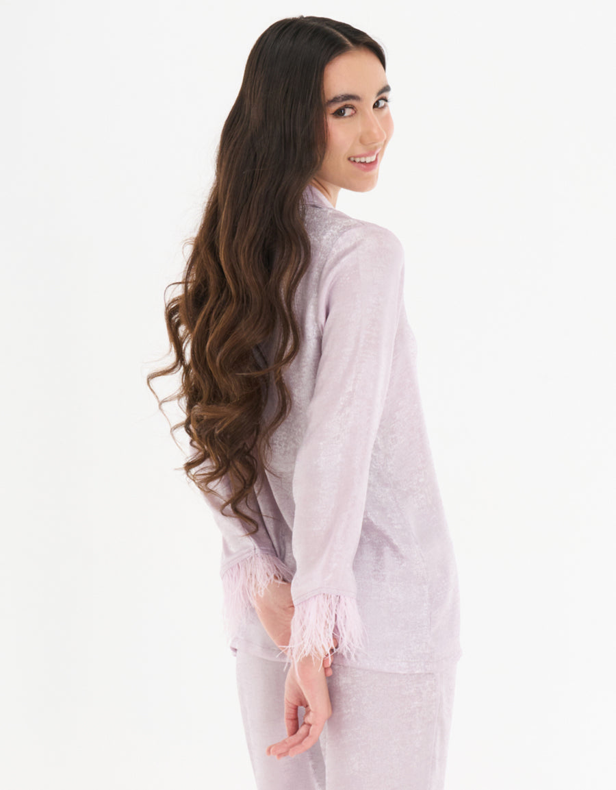 Long Sleeve Satin Pajama Set