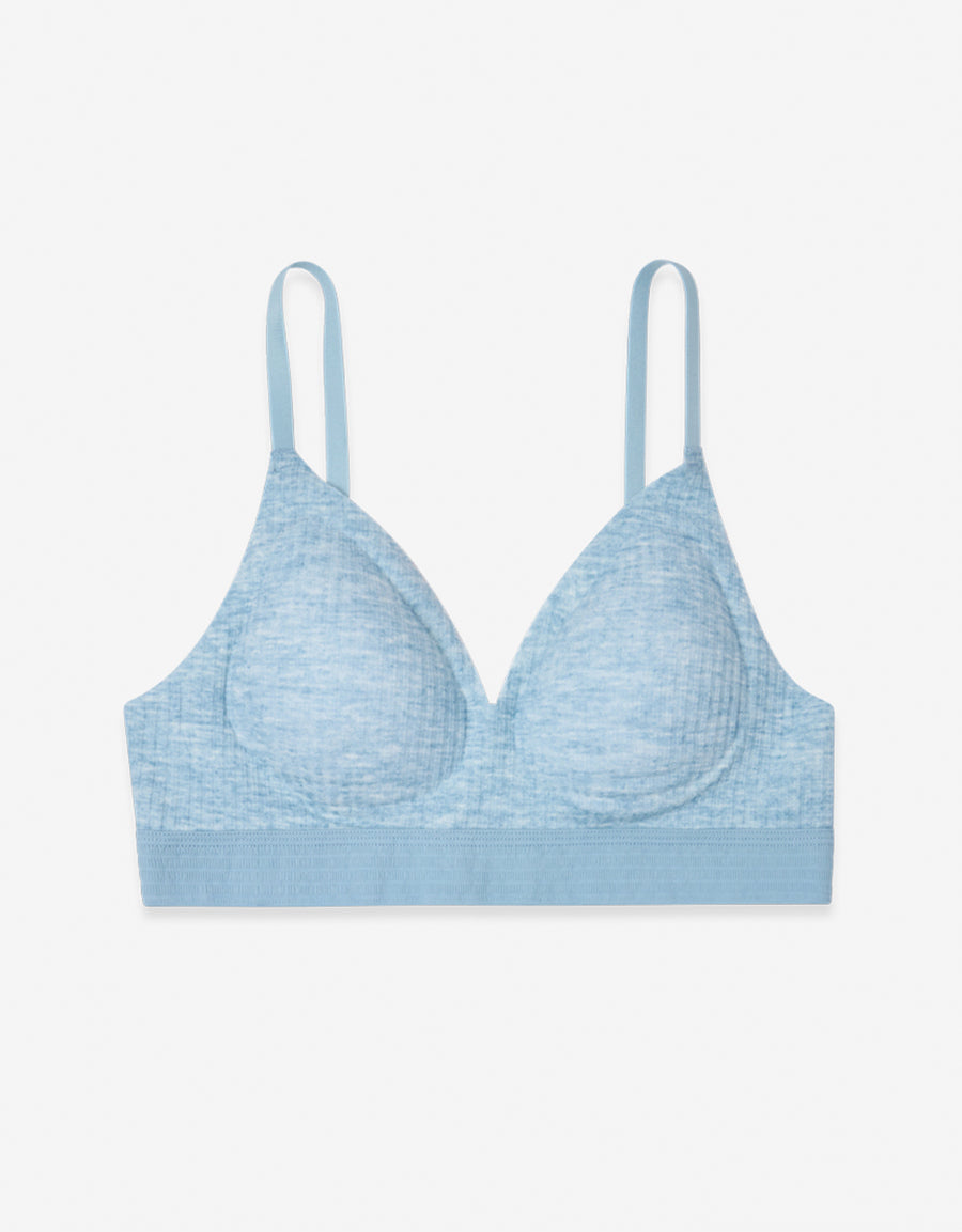 Ribbed Crop Top in Light Blue
