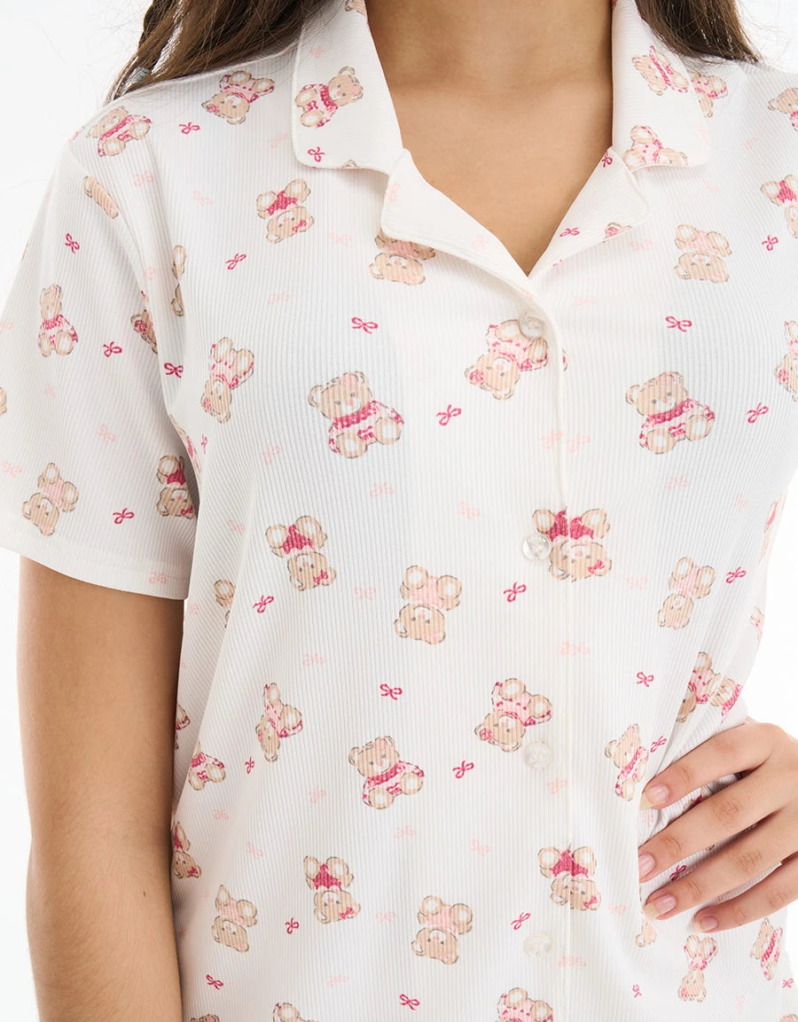 Bear Print Pajama Set