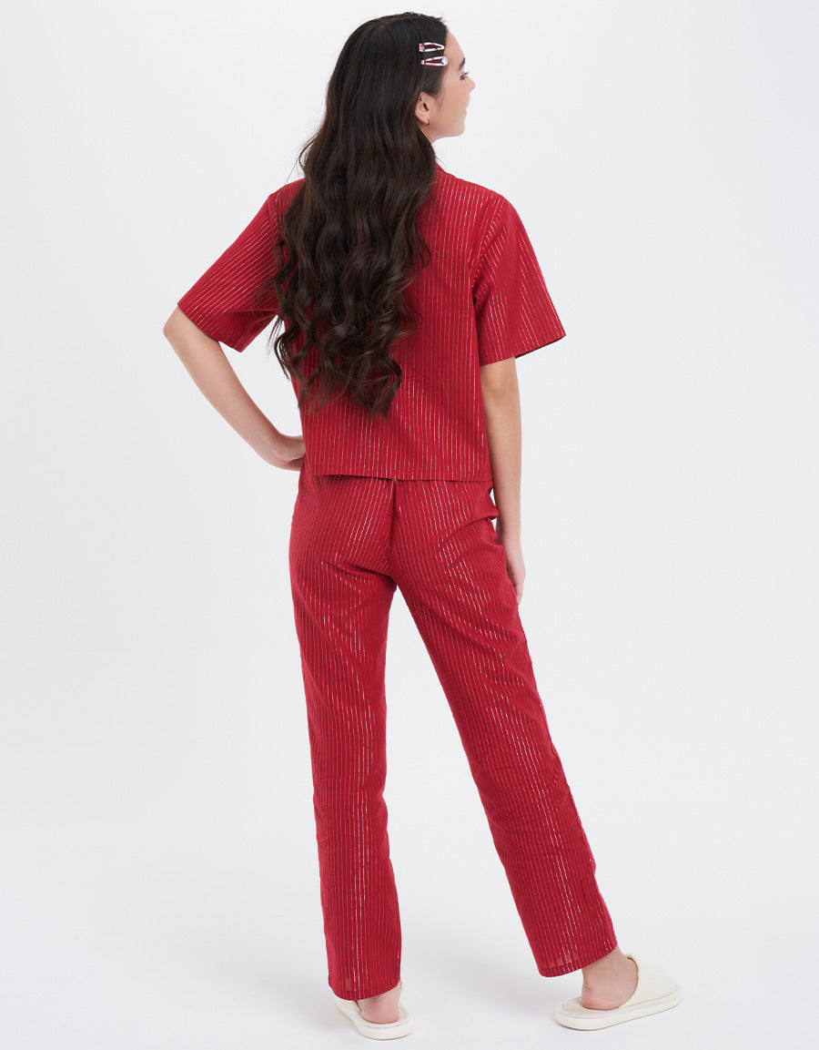 Viscose Red Pajama Set