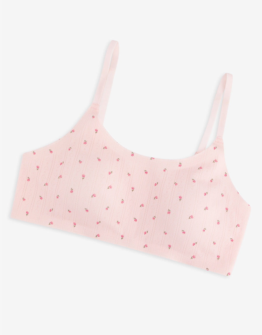 Floral Print Microfiber Crop Top