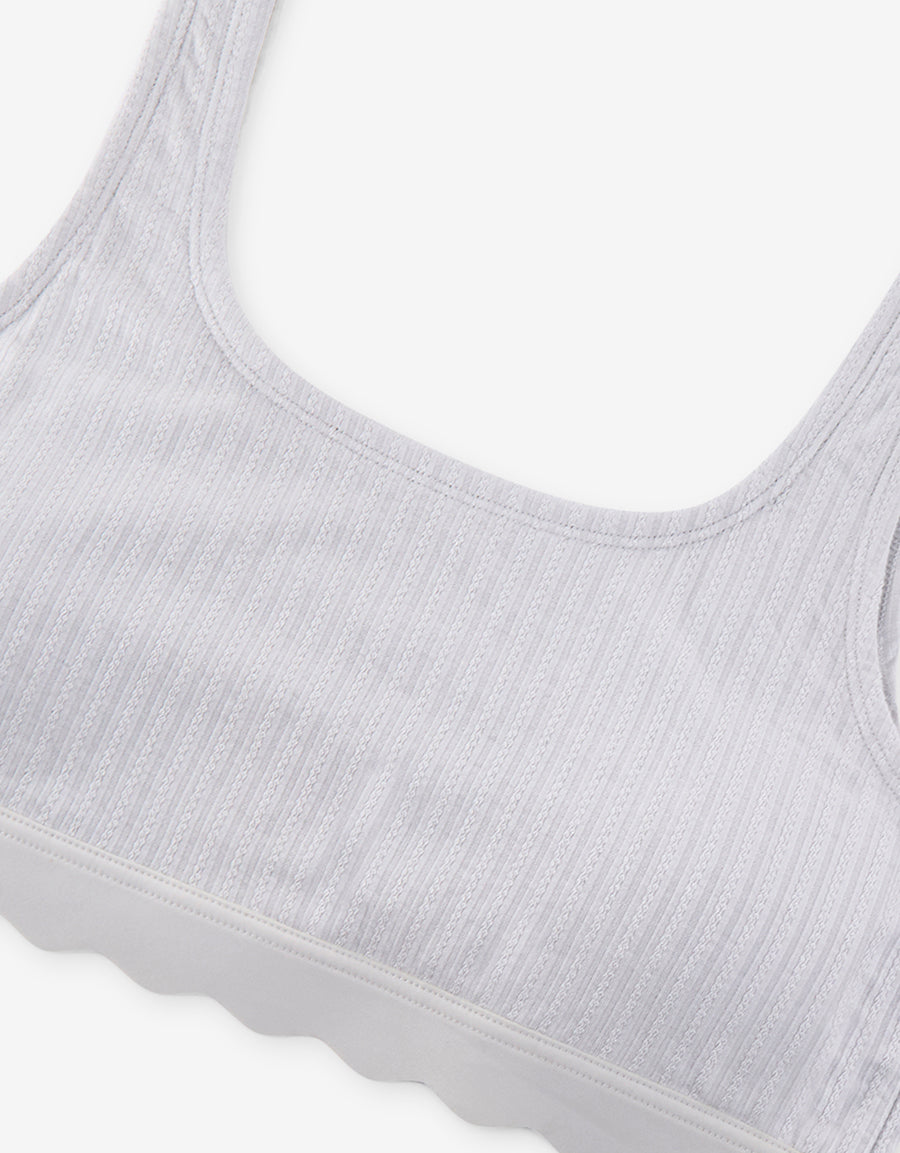 Scallop-Edge Ribbed Crop Top