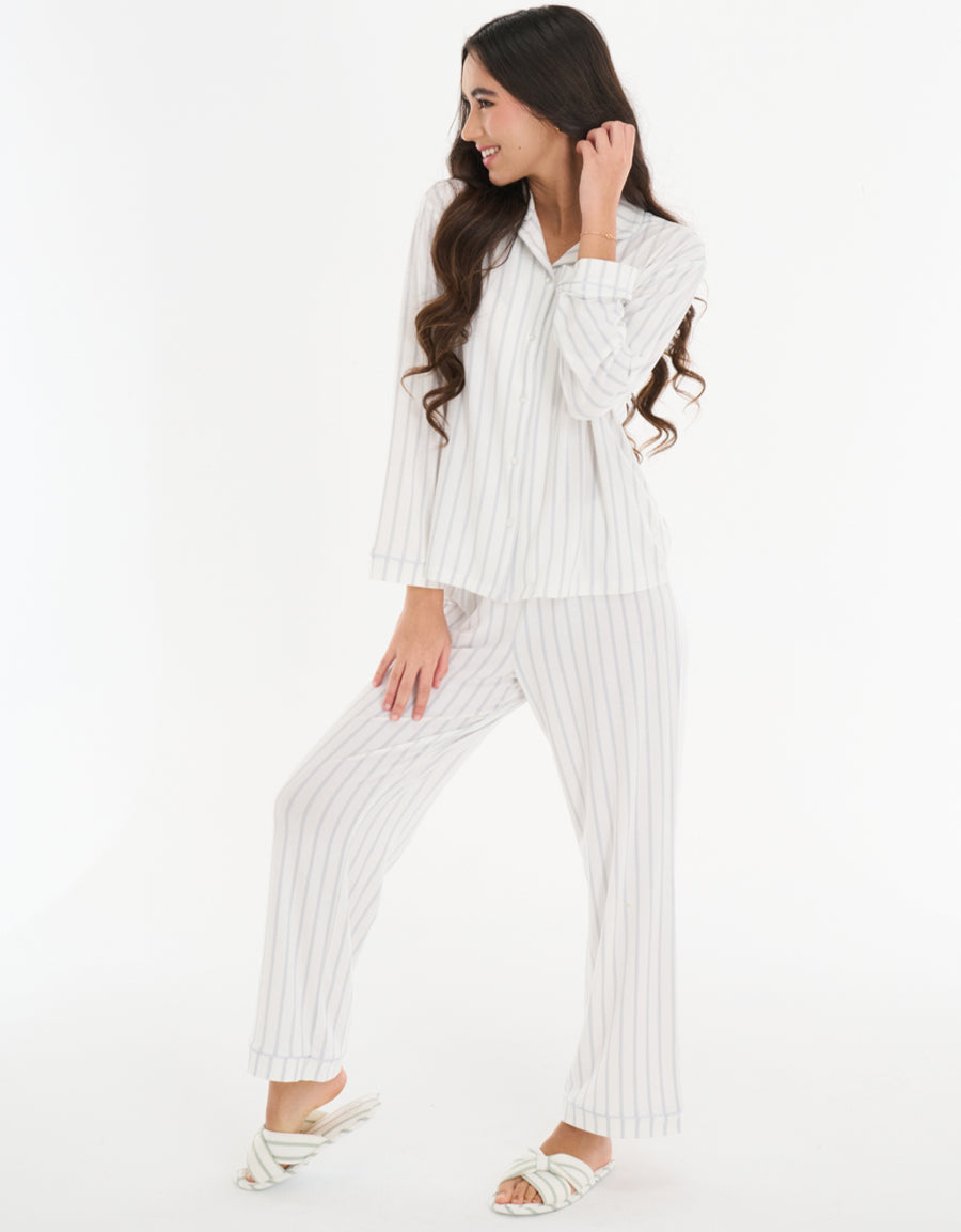 Striped Long Sleeve Pajama Set