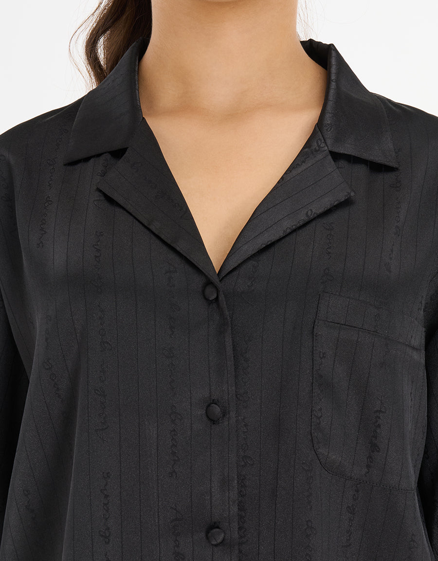 Short Sleeve Satin Pajama Set