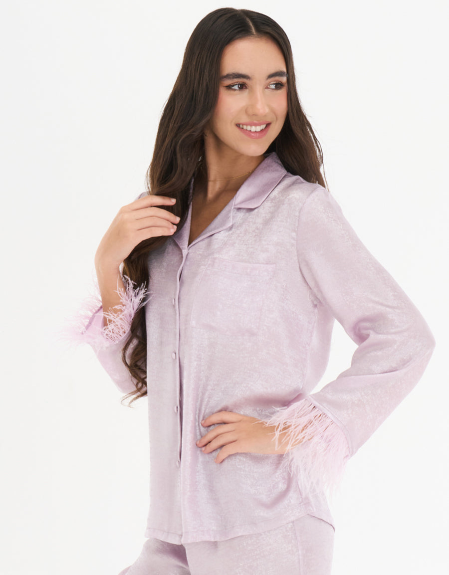 Long Sleeve Satin Pajama Set