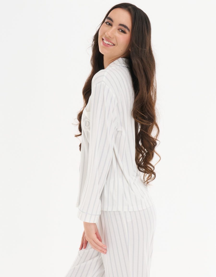 Striped Long Sleeve Pajama Set