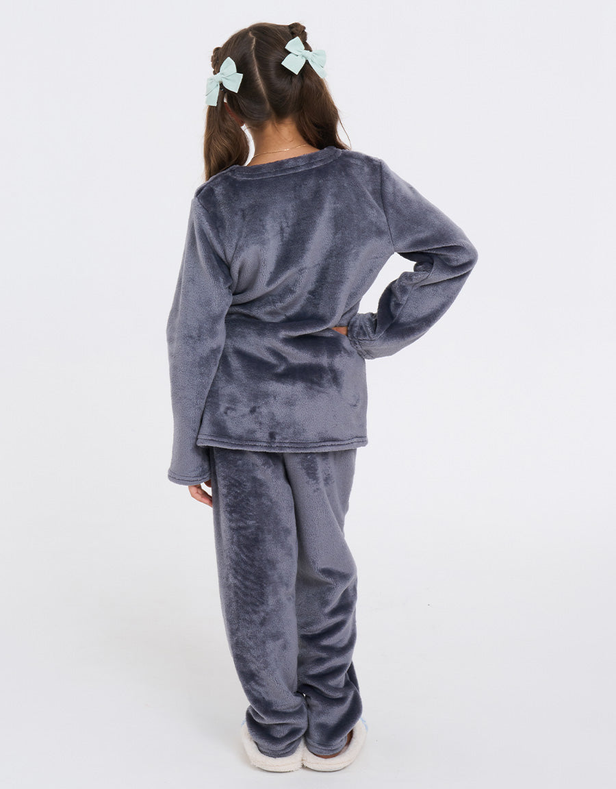 Grey Fleece Pajama Set