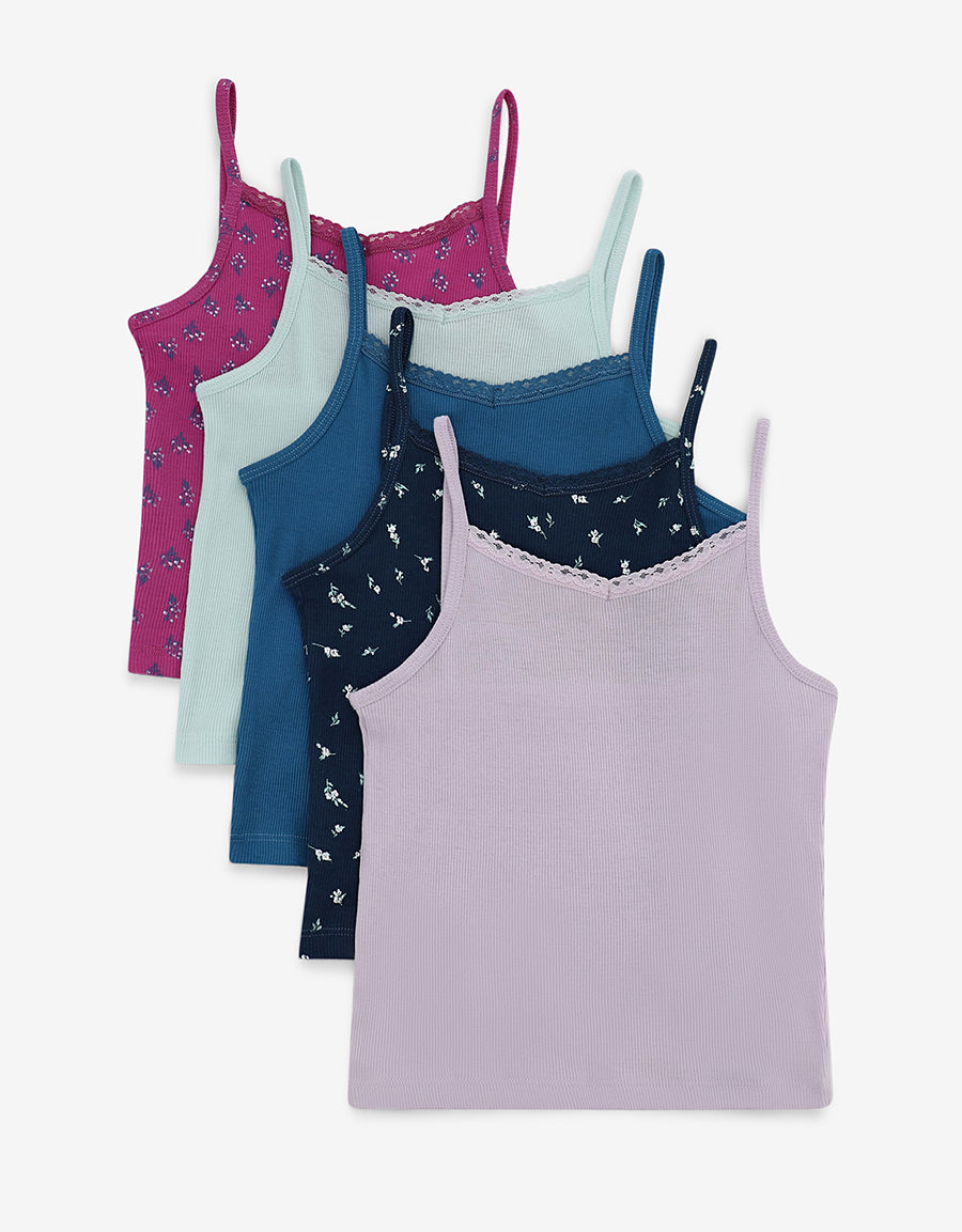 Cotton Printed Vests (Pack Of 5)
