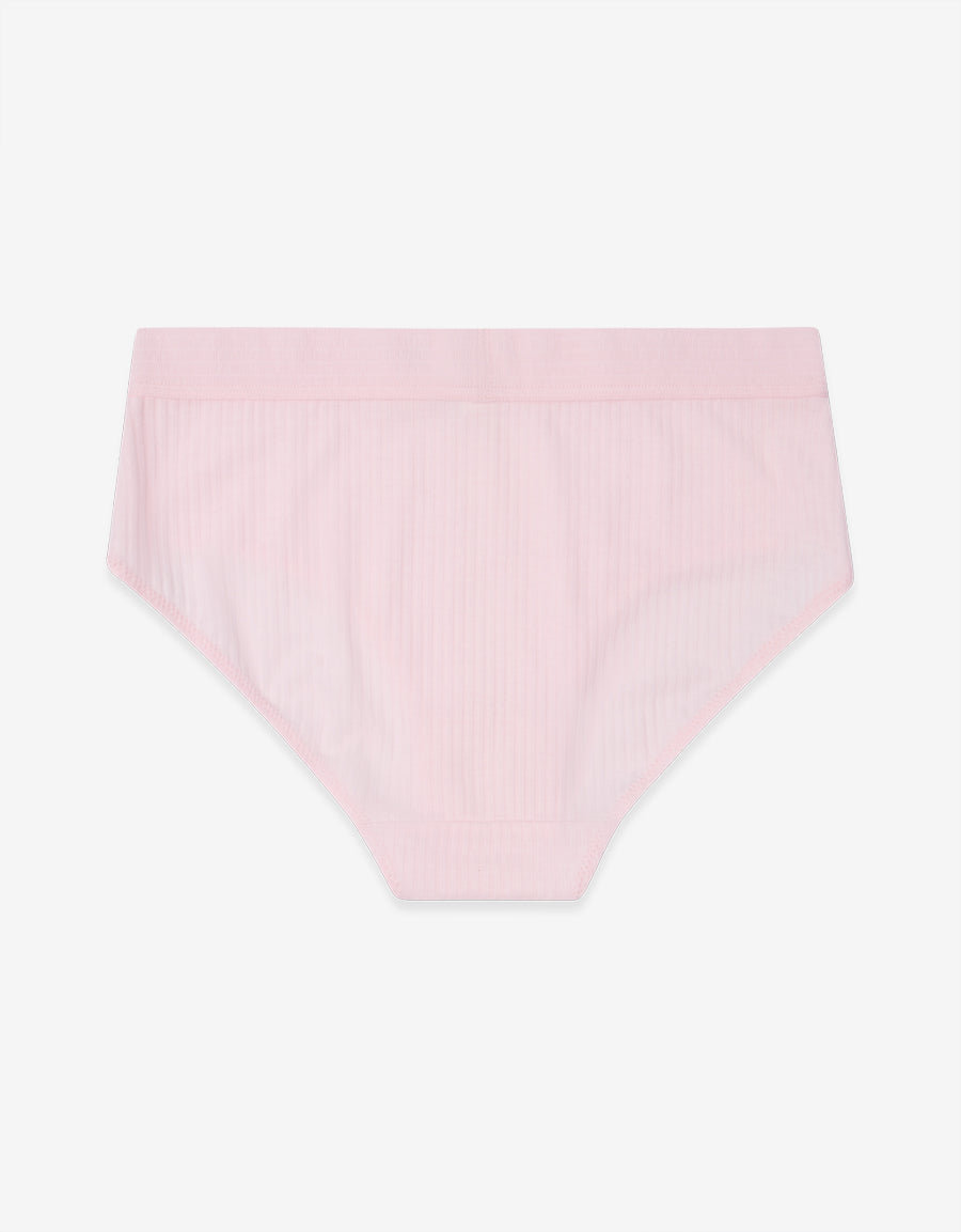 Ribbed Brief in Light Pink